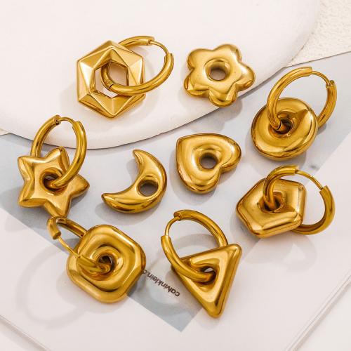 Stainless Steel Drop Earring, 304 Stainless Steel, gold color plated, fashion jewelry golden 