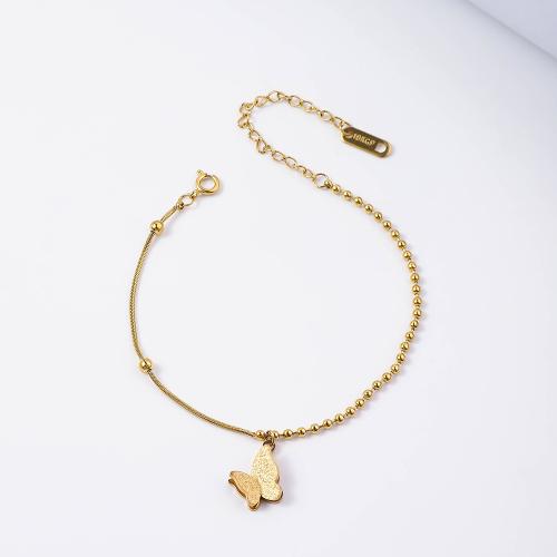 Stainless Steel Charm Bracelet, 304 Stainless Steel, with 5cm extender chain, gold color plated, fashion jewelry, golden cm 