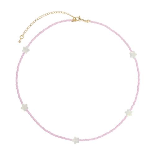Petite perle en verre de collier 
, Seedbead, avec 7cm chaînes de rallonge, fait à la main, bijoux de mode & pour femme, plus de couleurs à choisir .5 cm, Vendu par PC