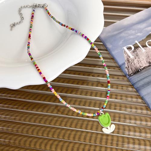 Glas Samenkorne Halskette, Seedbead, mit Zinklegierung, mit Verlängerungskettchen von 7cm, handgemacht, Modeschmuck & für Frau, keine, Länge:ca. 41 cm, verkauft von PC