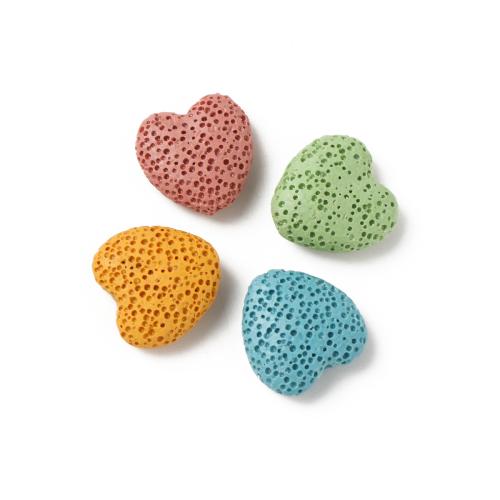 Multicolor Lava Beads, Heart, DIY 