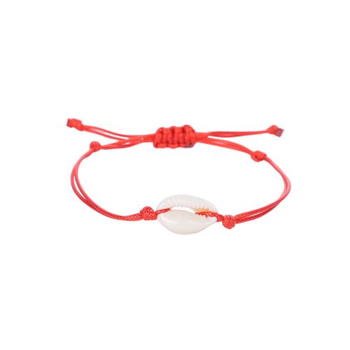 Fashion Create Wax Cord Bracelets, Shell, with Wax Cord, for woman cm 