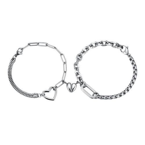 Couple Bracelet, Zinc Alloy, plated, Unisex silver color cm 