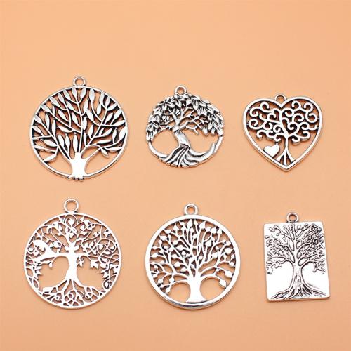 Zinc Alloy Jewelry Pendants, Tree, antique silver color plated, DIY 