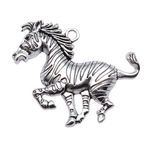 Pendentifs animaux en alliage de zinc, cheval, Plaqué de couleur d'argent, DIY Vendu par PC
