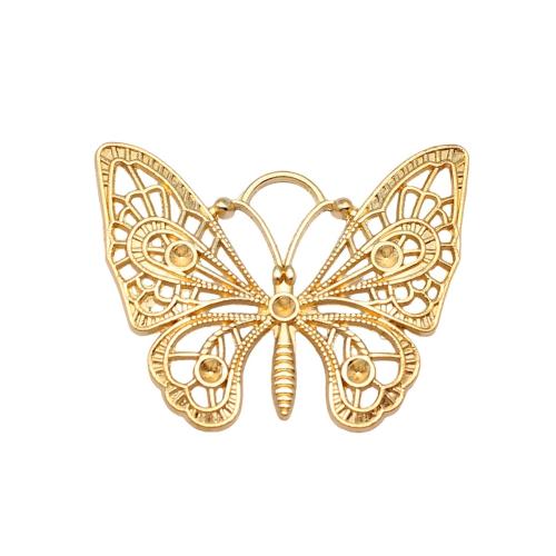 Zinc Alloy Animal Pendants, Butterfly, gold color plated, DIY 