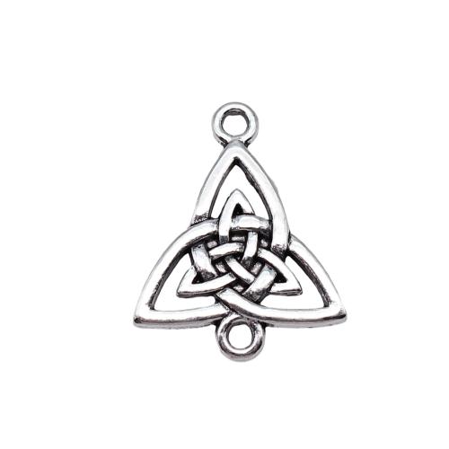 Zinc Alloy Charm Connector, Triangle, antique silver color plated, DIY & 1/1 loop 