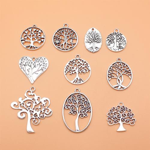 Zinc Alloy Jewelry Pendants, Tree, antique silver color plated, DIY 