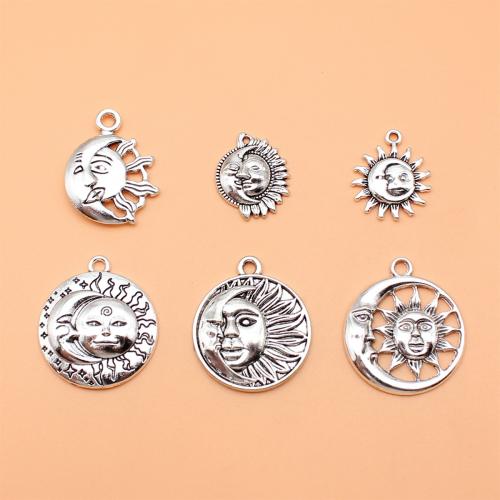 Zinc Alloy Jewelry Pendants, Sun, antique silver color plated, DIY 
