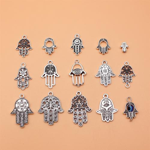 Zinc Alloy Jewelry Pendants, Hand, antique silver color plated, DIY 