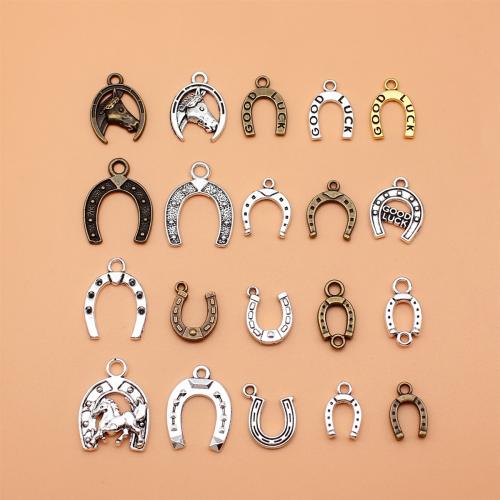 Bijoux pendentifs en Zinc alliage , alliage de zinc, Sabot de cheval, Placage, DIY, couleurs mélangées é, Vendu par fixé