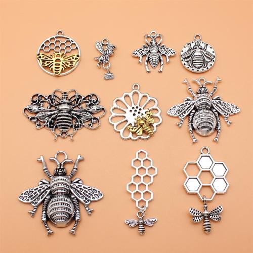 Zinc Alloy Animal Pendants, Bee, plated, DIY, mixed colors 