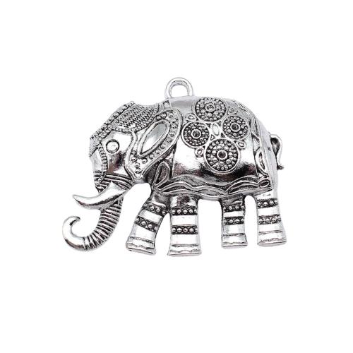 Подвески из цинкового сплава в форме животных, цинковый сплав, Слон, плакированный цветом под старое серебро, DIY продается PC