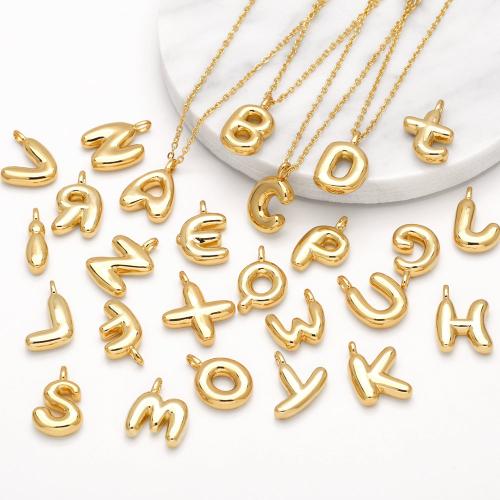 Brass Jewelry Necklace, with 5cm extender chain, Alphabet Letter, gold color plated, fashion jewelry golden cm 
