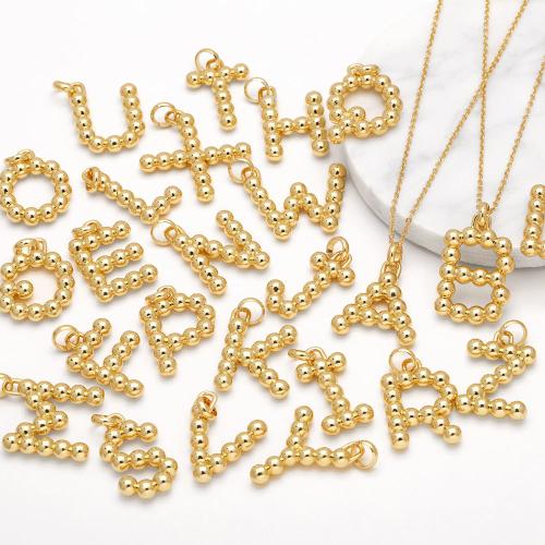 Ожерелье ручной латунные, Латунь, с 5cm наполнитель цепи, Алфавитное письмо, плакирован золотом, ювелирные изделия моды & различные модели для выбора, Золотой, длина:45 см, продается PC