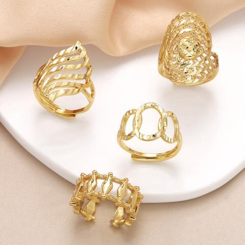 Палец кольцо-латунь, Латунь, плакирован золотом, ювелирные изделия моды & различные модели для выбора, Золотой, продается PC
