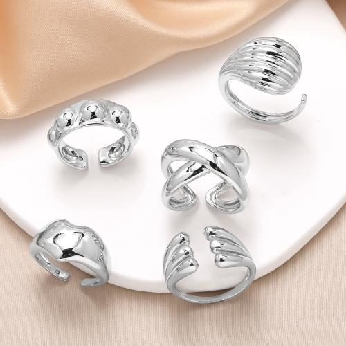 Палец кольцо-латунь, Латунь, плакирован серебром, ювелирные изделия моды & различные модели для выбора, серебряный, The inner diameter of the ring is 1.7cm, продается PC