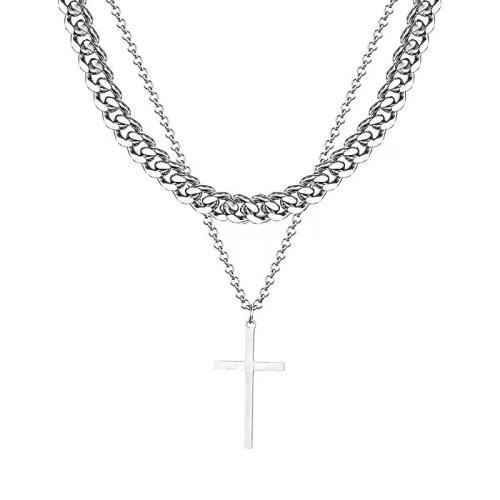 Ожерелье цинкового сплава , цинковый сплав, Мужская, серебряный, длина:55 см, продается PC