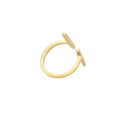 304 Stainless Steel Cuff Finger Ring, gold color plated, fashion jewelry & for woman, US Ring 