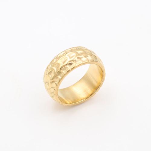 Titanium Steel Finger Ring, gold color plated, fashion jewelry & for woman, US Ring 