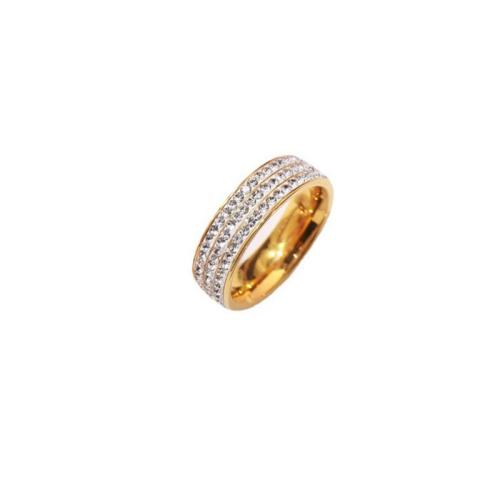 Partículas de acero anillo, chapado, diverso tamaño para la opción & para mujer & con diamantes de imitación, más colores para la opción, tamaño:6-8, Vendido por UD