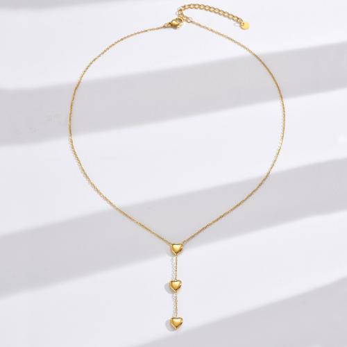 Titanstahl Halskette, mit Verlängerungskettchen von 2inch, Herz, plattiert, Modeschmuck & für Frau, keine, Länge:ca. 15.7 ZollInch, verkauft von PC