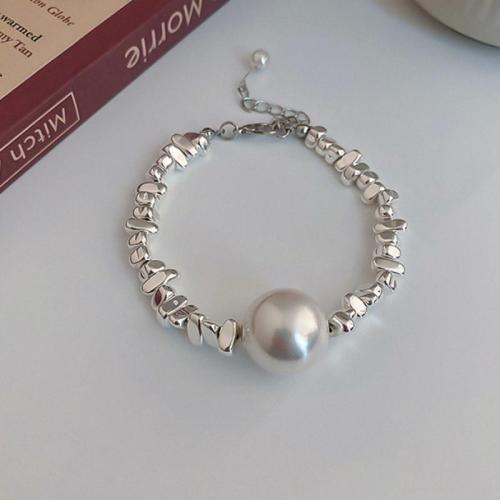 Fashion Zinc Alloy Jewelry Sets, with Shell Pearl, with 5cm extender chain, fashion jewelry & for woman, silver color Approx 40 cm, Approx 18 cm 