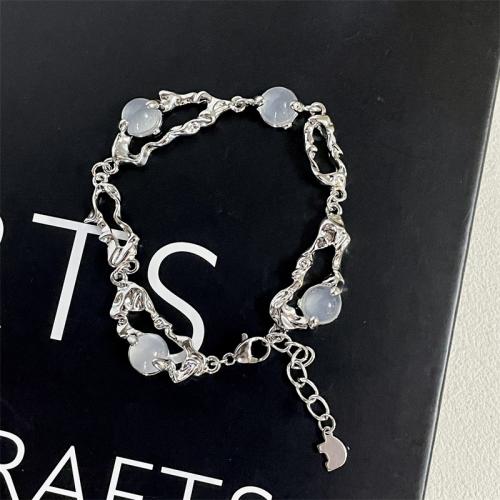 Fashion Zinc Alloy Jewelry Sets, with Titanium Steel & Glass, with 5cm extender chain, fashion jewelry & for woman, silver color Approx 40 cm, Approx 18 cm 