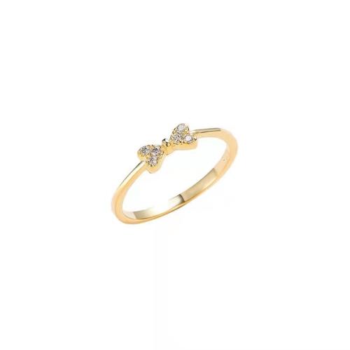 Rhinestone Brass Finger Ring, Cupronickel, fashion jewelry & for woman & with rhinestone, golden 