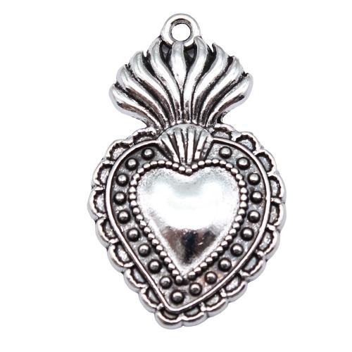 Zinc Alloy Heart Pendants, antique silver color plated, DIY 