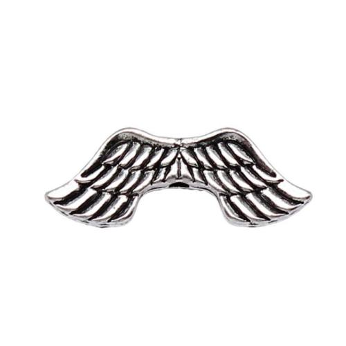 Zinc Alloy Flat Beads, Wing Shape, antique silver color plated, DIY Approx 1.2mm 
