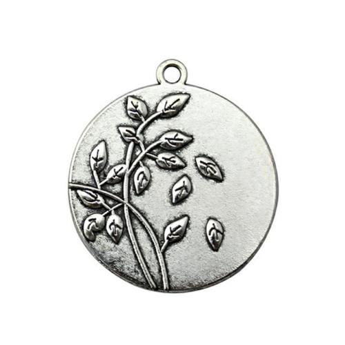 Zinc Alloy Pendant Cabochon Setting, Flat Round, antique silver color plated, DIY, inner mm 