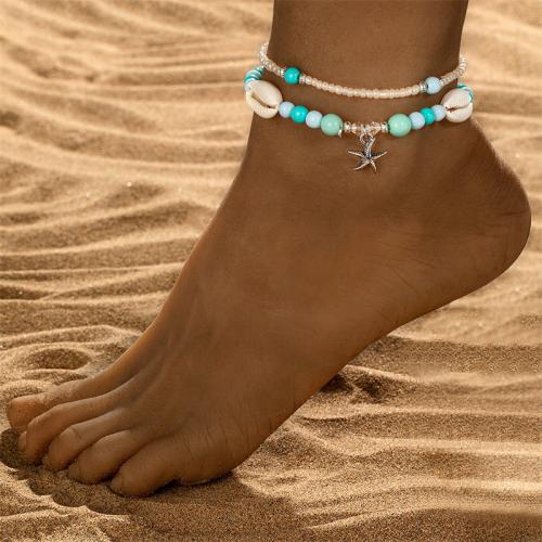 Fashion Jewelry Anklet, Resin, with Zinc Alloy, plated, Bohemian style & for woman 