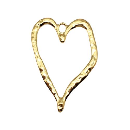 Zinc Alloy Heart Pendants, gold color plated, DIY & hollow 