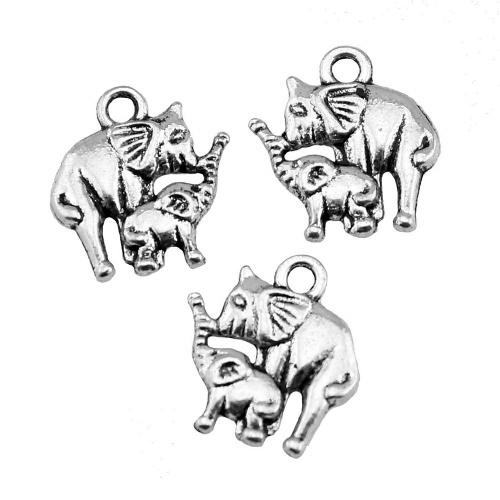 Zinc Alloy Animal Pendants, Elephant, plated, DIY 