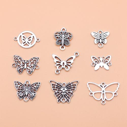 Zinc Alloy Charm Connector, Butterfly, antique silver color plated, DIY 