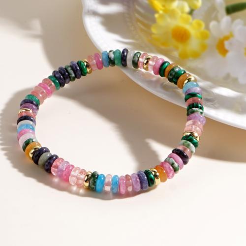 Gemstone Bracelets, Gemstone Chips, for woman, multi-colored .5 cm 