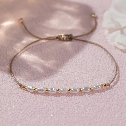 Plastik Perlen Armbänder, Kunststoff Perlen, mit Baumwollfaden, Einstellbar & für Frau, Länge:28 cm, verkauft von PC