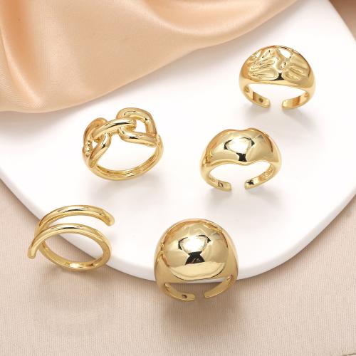 Цирконий Micro Pave Латунь палец кольцо, плакирован золотом, ювелирные изделия моды & различные модели для выбора, Золотой, Ring 1.7cm, продается PC
