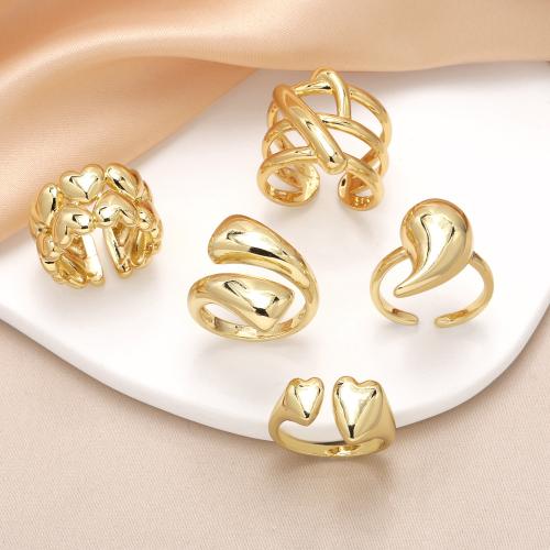 Anillo de dedo de latón, metal, chapado en color dorado, Joyería & diferentes patrones para la opción, dorado, Ring diameter: 1.7cm, Vendido por UD