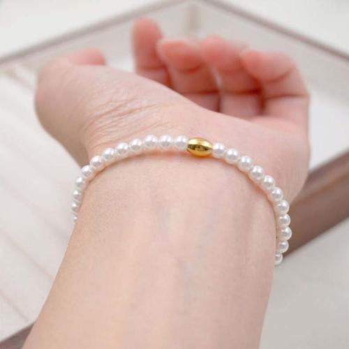 Crystal Jewelry Sets, Crystal Pearl, with Titanium Steel, fashion jewelry white, Necklace 38+6cm, bracelet 17+4cm 