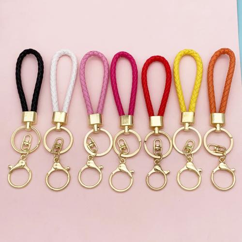 PU Leather Key Chain, with Zinc Alloy, plated, fashion jewelry 157mm 