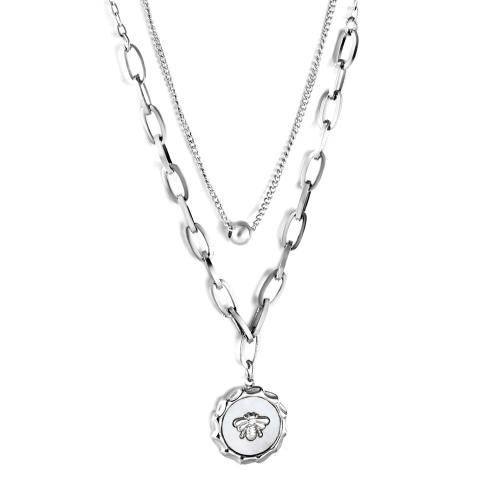 Edelstahl Schmuck Halskette, 304 Edelstahl, mit Kunststoff Perlen, goldfarben plattiert, Modeschmuck & verschiedene Stile für Wahl & für Frau, verkauft von PC