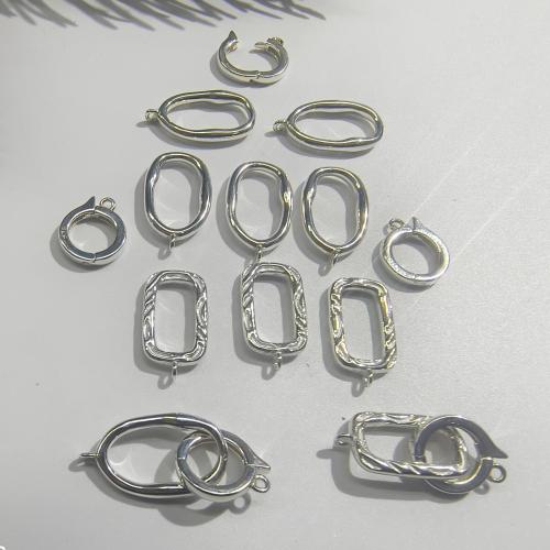 Sterling Silver Hook and Eye Clasp, 925 Sterling Silver, DIY  white 