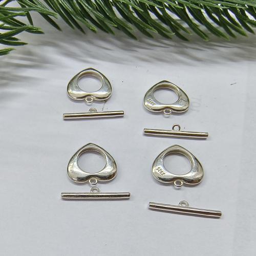 Sterling Silver Toggle Clasp, 925 Sterling Silver, DIY, white 