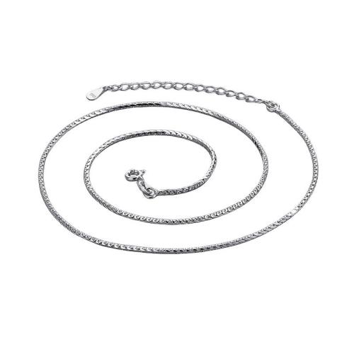 Collar de la joyería de plata esterlina, plata de ley 925, diverso tamaño para la opción & para mujer, color de platina, Vendido por UD
