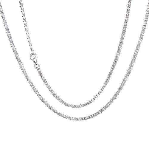 Стерлинговое серебряное ожерелье ювелирного изделия , Серебро 925 пробы, разный размер для выбора & Женский, платиновый цвет, продается PC