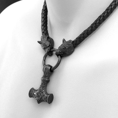 Zink Legierung Halskette, Zinklegierung, mit Lederband, plattiert, für den Menschen, keine, Länge:45 cm, verkauft von PC