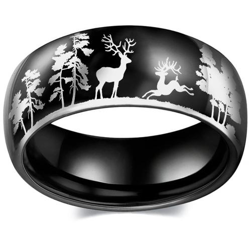 Stainless Steel Finger Ring, 304 Stainless Steel, Vacuum Ion Plating, Unisex black 