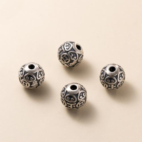 Sterling Silver Spacer Beads, 925 Sterling Silver, Round, vintage & DIY, 10mm Approx 2.8mm [